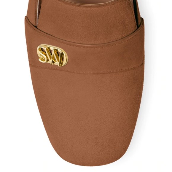 Stuart Weitzman "Riela" Suede Logo Pumps 7.5 M - Picture 8 of 10